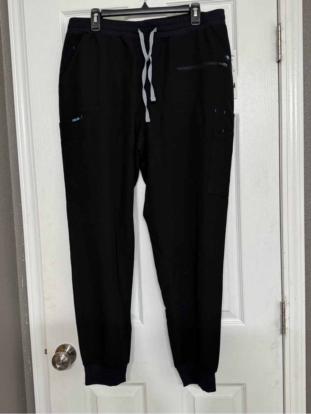 Dolan Black Scrub Joggers with Contrast Drawstring XL